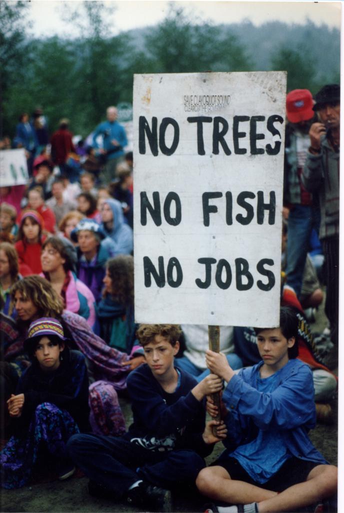 Clayoquot blockade 1993--photo Ron Shaul